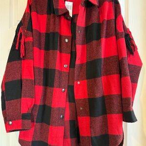 Women’s HYFVE Fringed Flannel Shacket